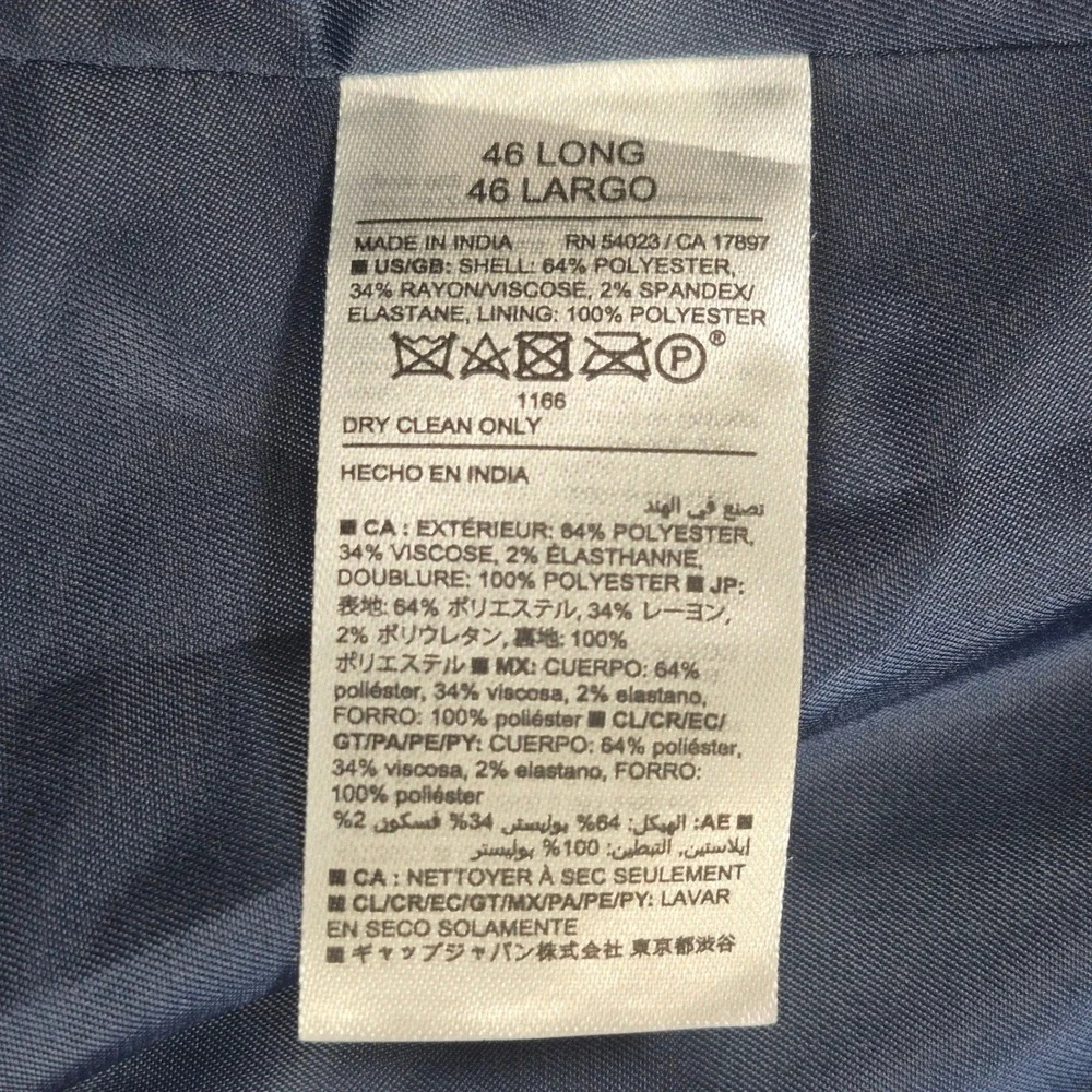 NWT Banana Republic Suit Mens 46L Blue Glen Plaid Prince of Wales Wool Blend